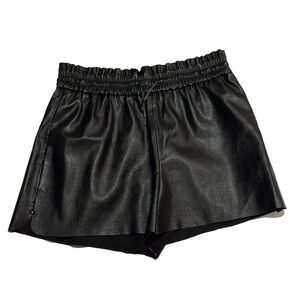 Zara Black Vegan Leather Shorts Size: XL